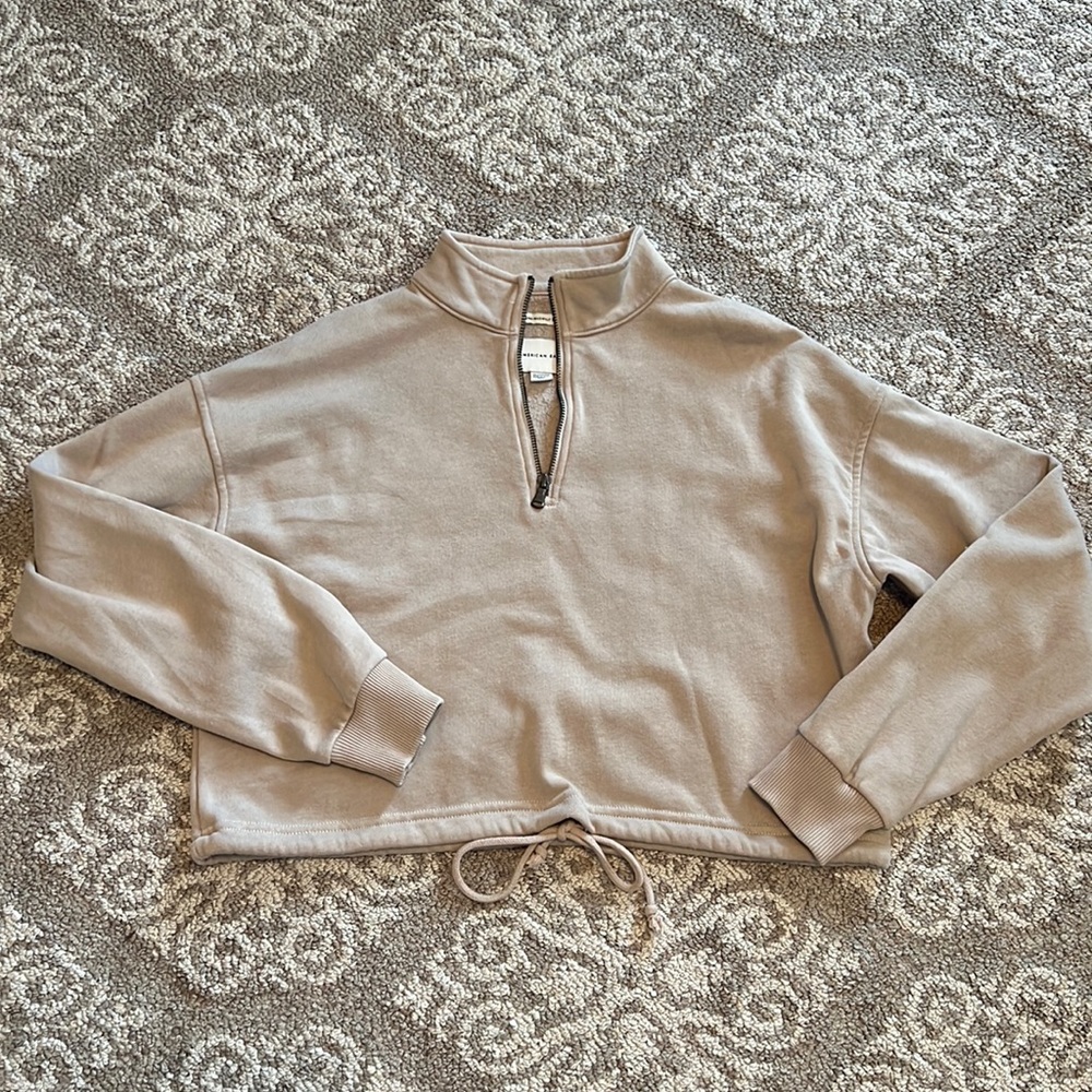 Soft cropped zip up sweatshirt from American Eagle